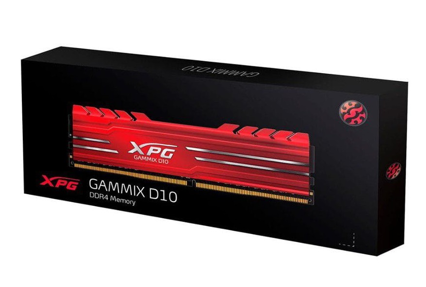 Memria RAM ADATA XPG GAMMIX D10 DDR4 8GB (1x8GB) 3200MHz CL16 Vermelha 3